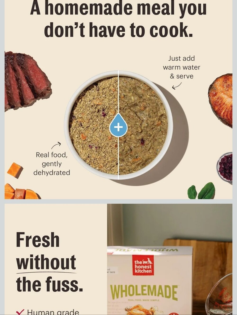The Honest Kitchen WholeMade Whole Grain Beef & Oat Recipe - Orange - Picture 5 of 5